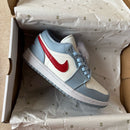 Air Jordan 1 Low Blue Grey White Dune Red